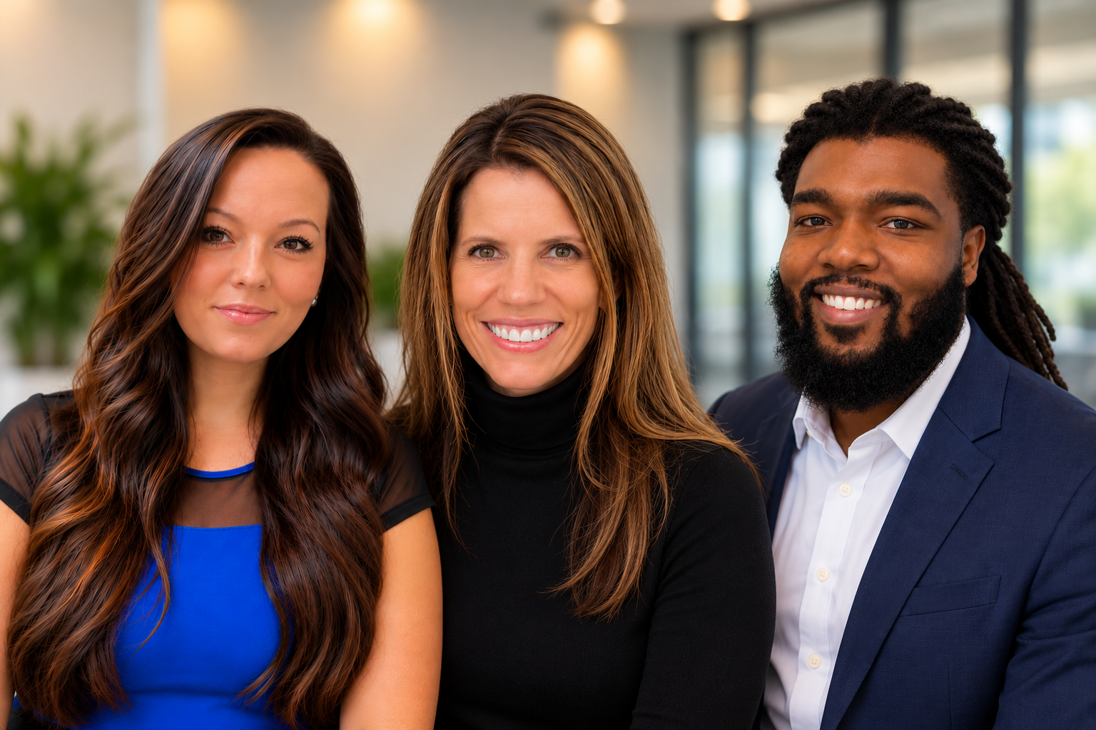 The Avalon Point Insurance Group team — Hannah George, Jennifer Usery, and Philbert Rogers